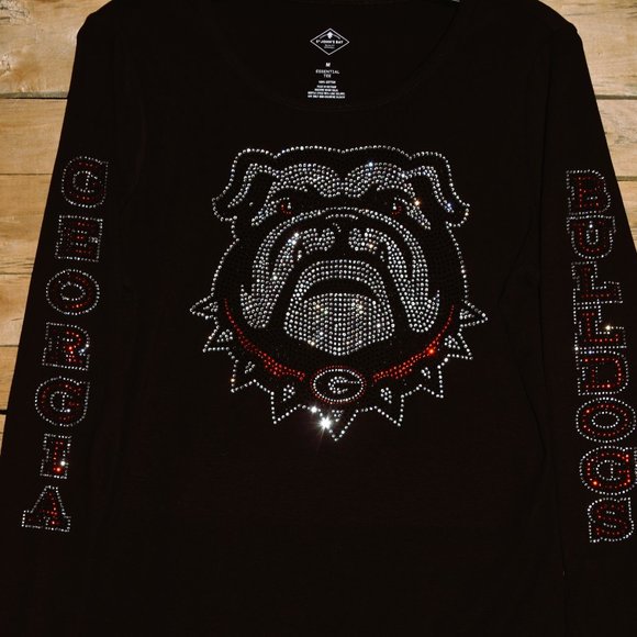 Georgia Bulldogs  long sleeve rhinestone bling shirt XS, S, M, L,XL,XXL,1… - Picture 3 of 7